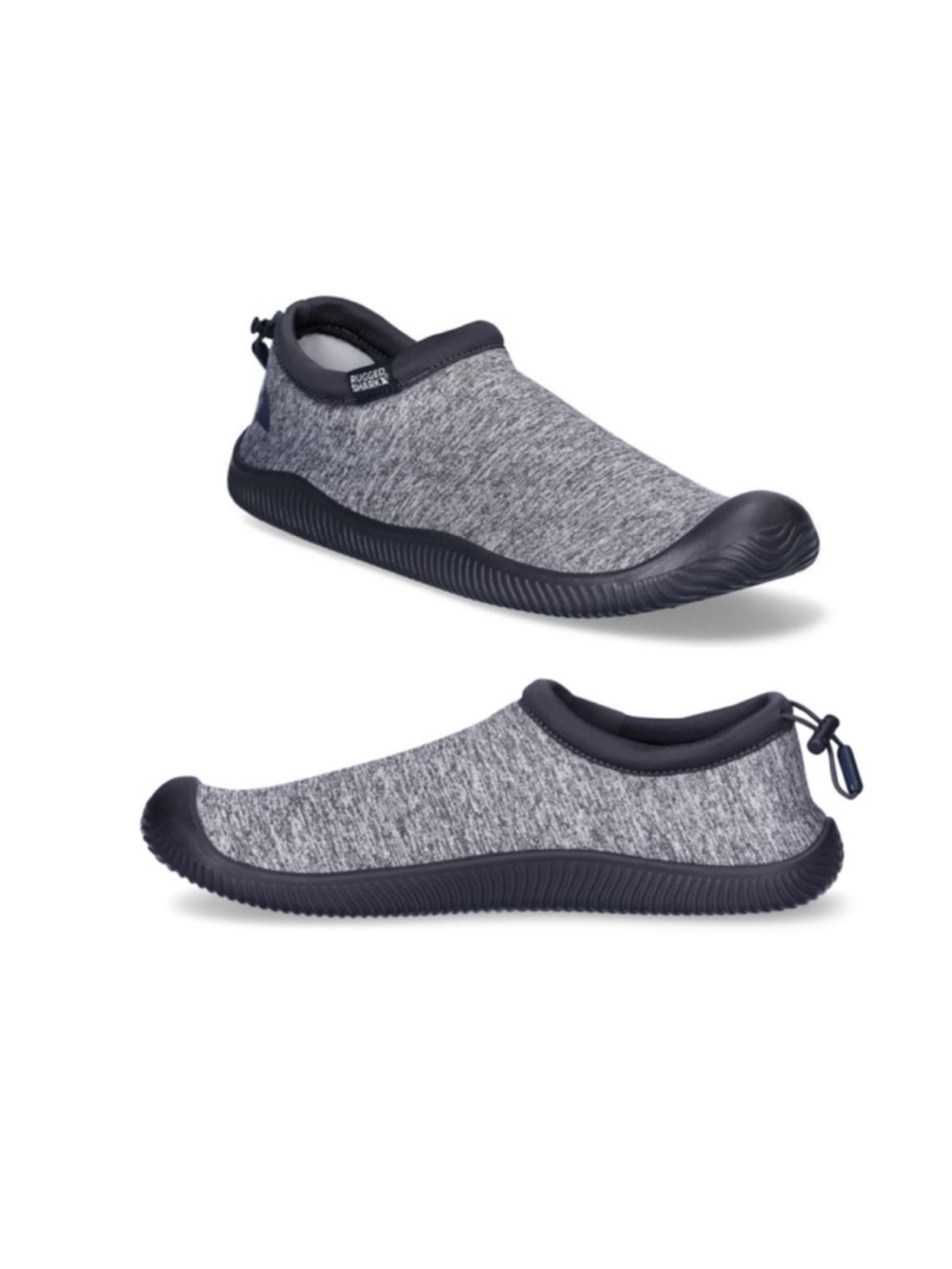 Rugged Shark Men's Grey Slip-On Water Shoes with Elastic Heel - Rugged Basics